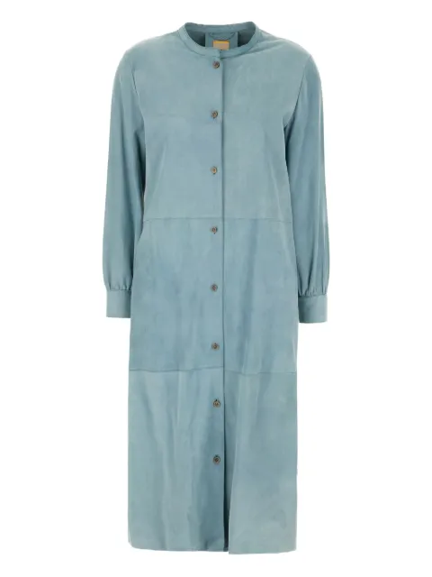 D'amico button-fastening suede coat