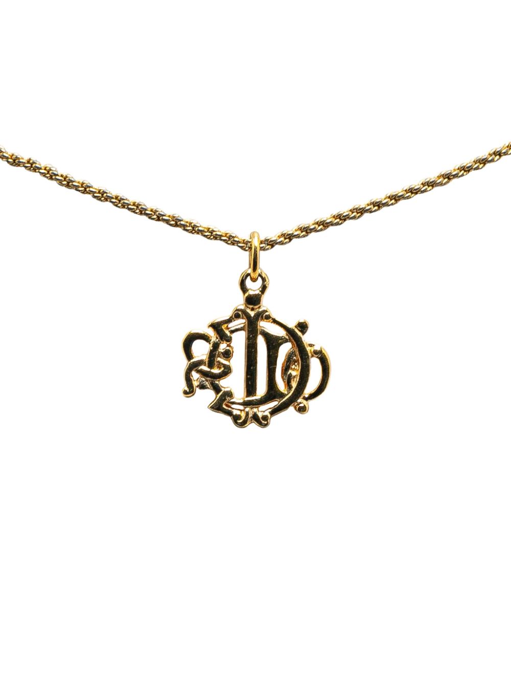 20th Century Gold Plated Logo Pendant costume necklace