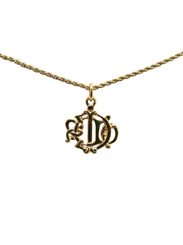 Dior logo necklace gold hotsell