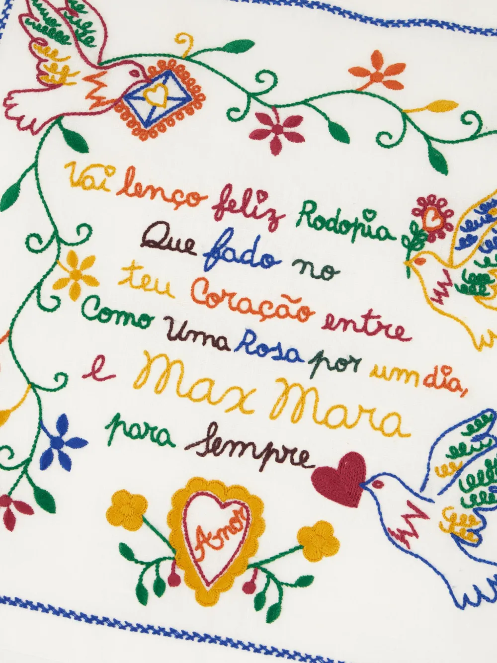 Max Mara Embroidered Cotton Short Sleeve T-shirt In 白色