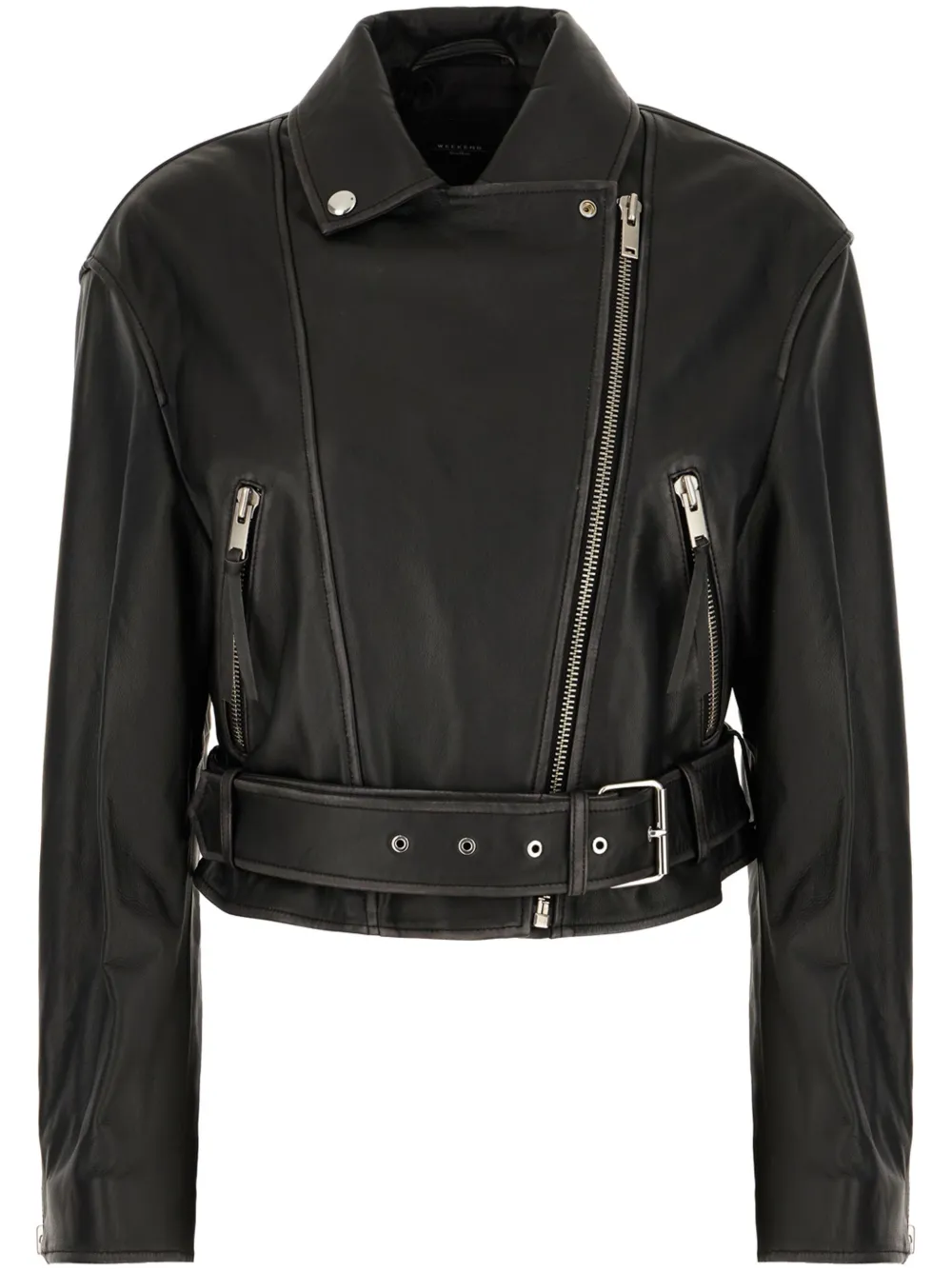 Weekend Max Mara Leather Jacket In Black