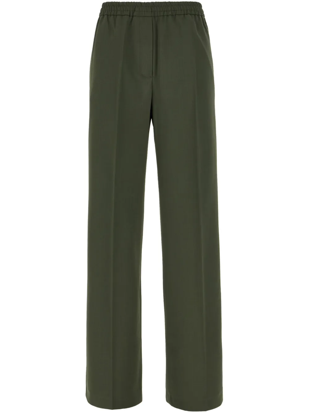 Weekend Max Mara Stretch Polyester Blend Pants With Military Inspiration In Green