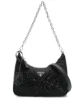 Prada crystal-embellished shoulder bag - Black