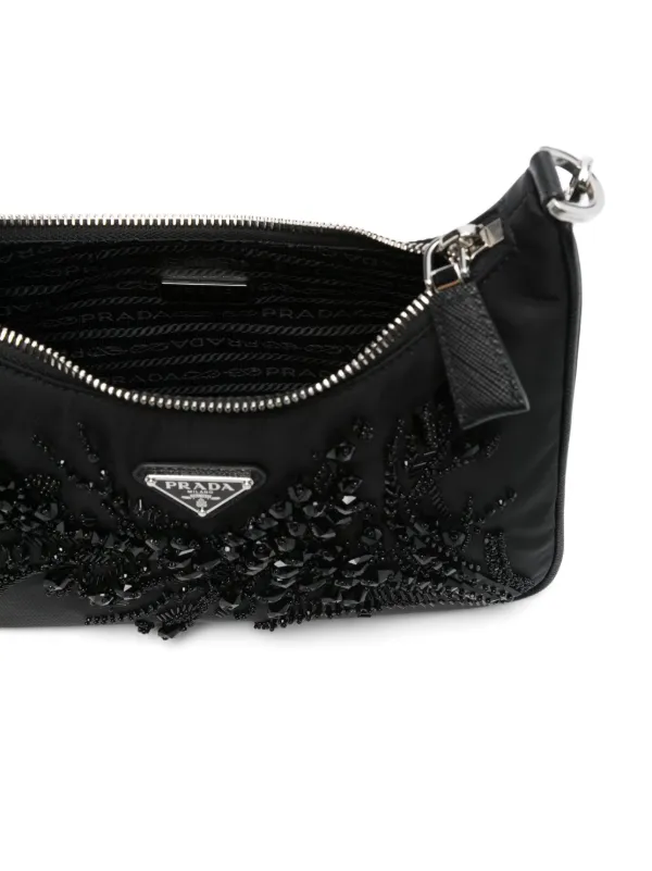 Prada crystal-embellished Shoulder Bag Black FARFETCH IL