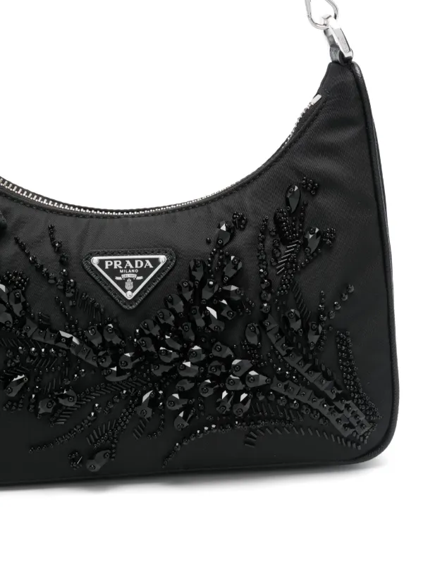 Prada crystal-embellished Shoulder Bag Black FARFETCH GR