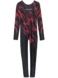 Vision Of Super Tribal Flames-print jumpsuit - Black