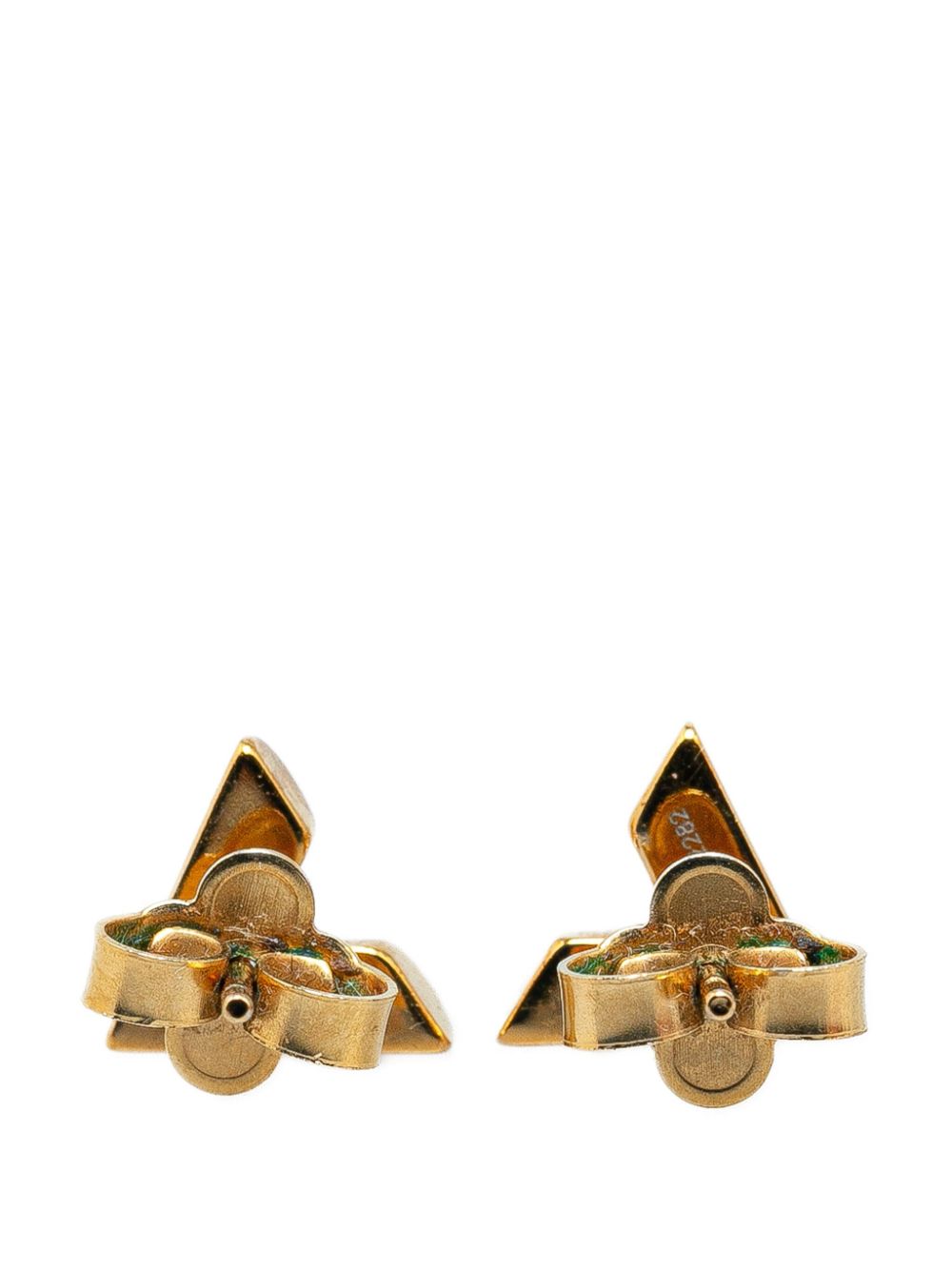 Louis Vuitton Pre-Owned 2022 Gold Plated Essential V Stud costume earrings - Goud