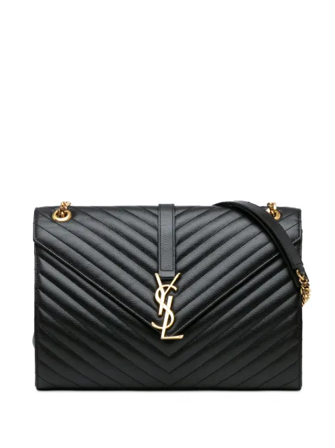 Saint Laurent Pre-Owned 2014 Large Monogram Chevron Quilted Envelope shoulder bag WOMEN