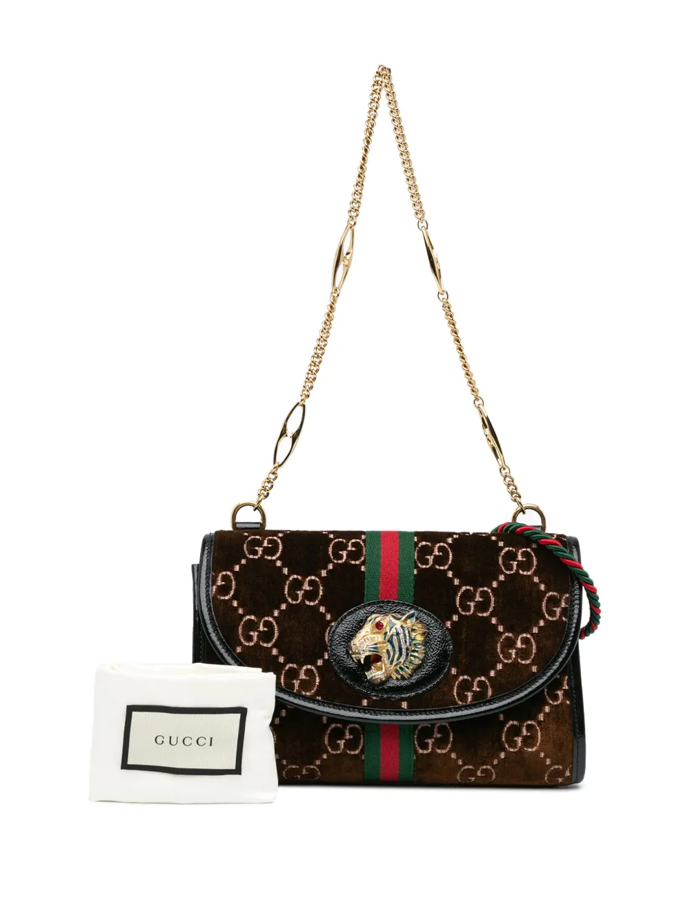 Gucci Pre Owned 2016 2023 GG Velvet Rajah Crossbody Bag Braun FARFETCH DE