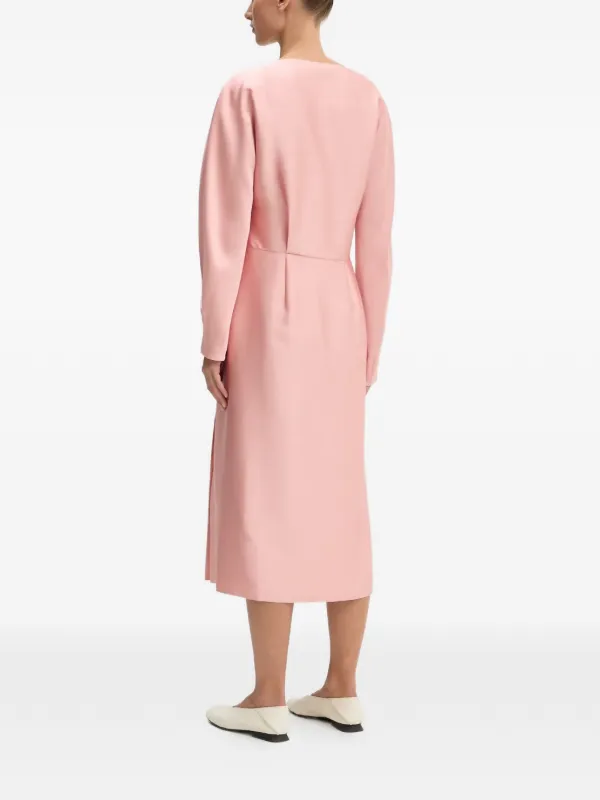 pink cowl neck midi dress Stine Goya Midi Dress With Cowl Neck And Slit