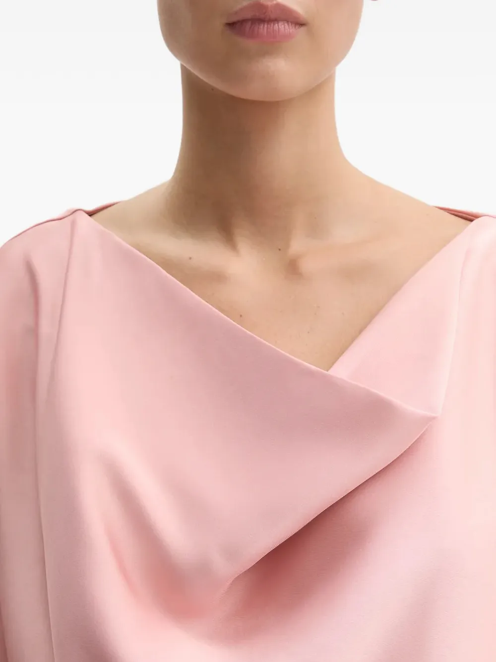 Cowl-Neck Slit Midi Dress