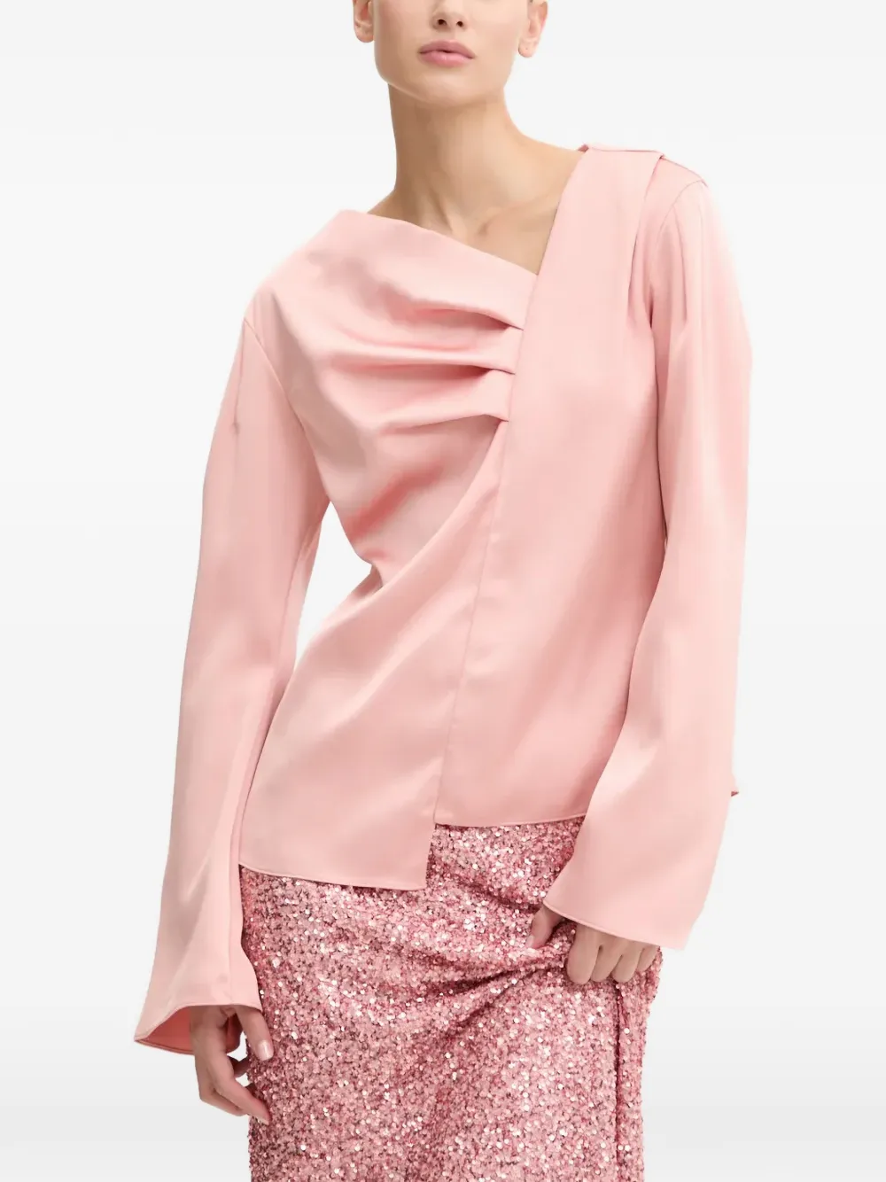 Stine Goya draped V-neck top - Rosa