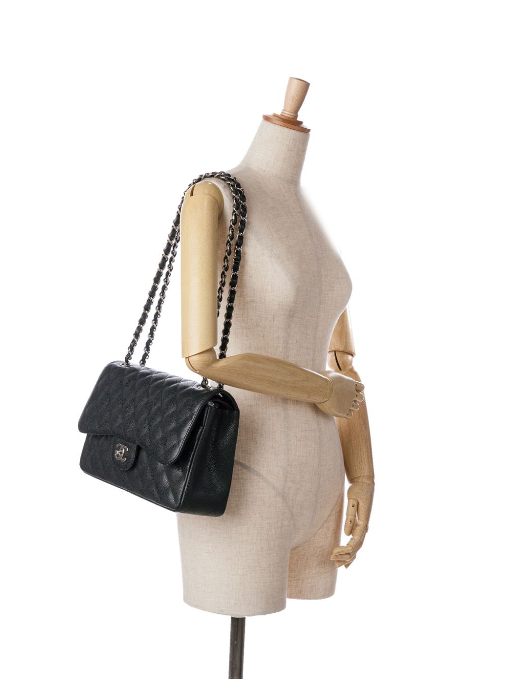 CHANEL 2010-2011 Jumbo Classic Caviar Double Flap shoulder bag Women