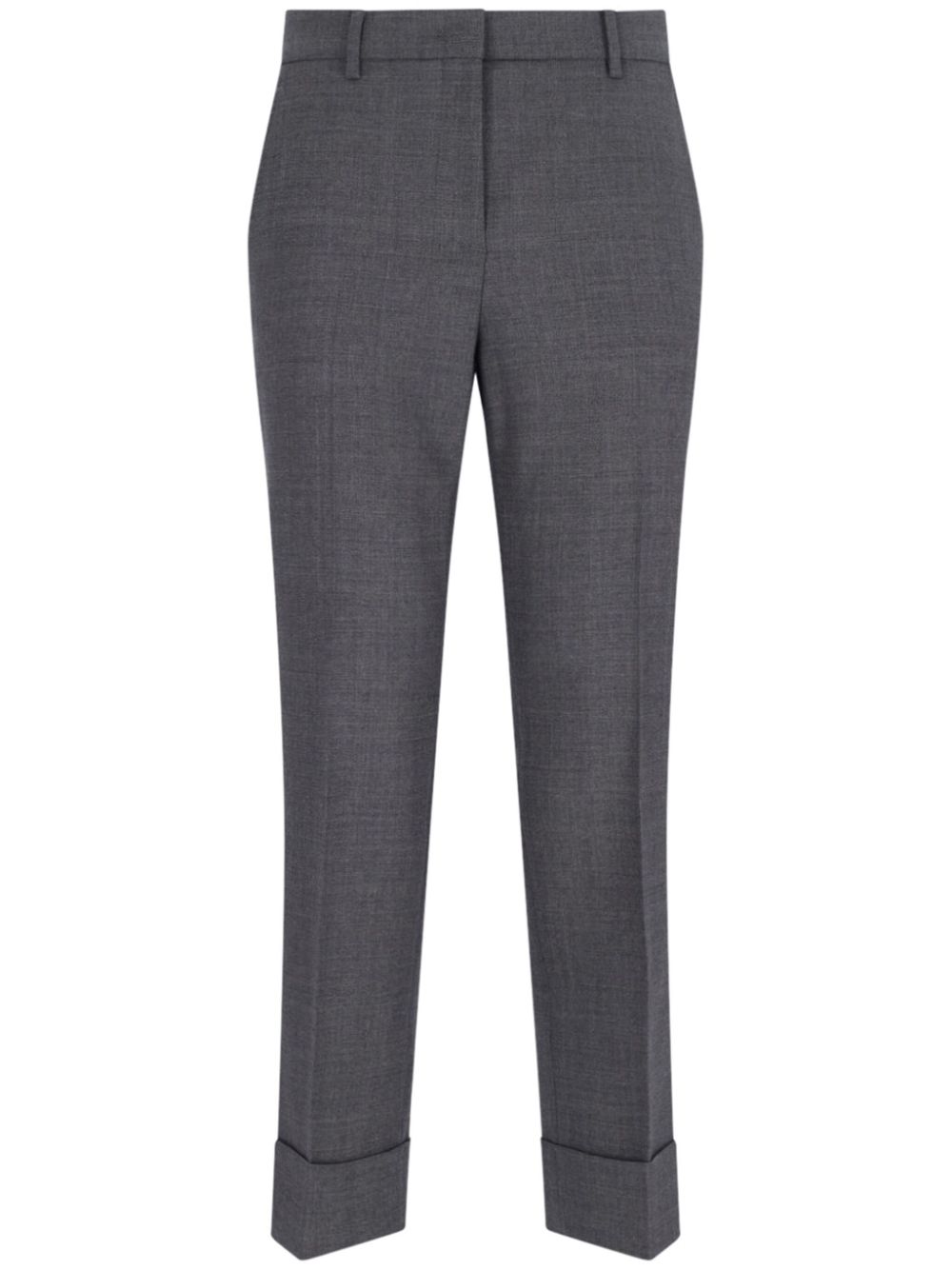 pressed-crease tailored trousers