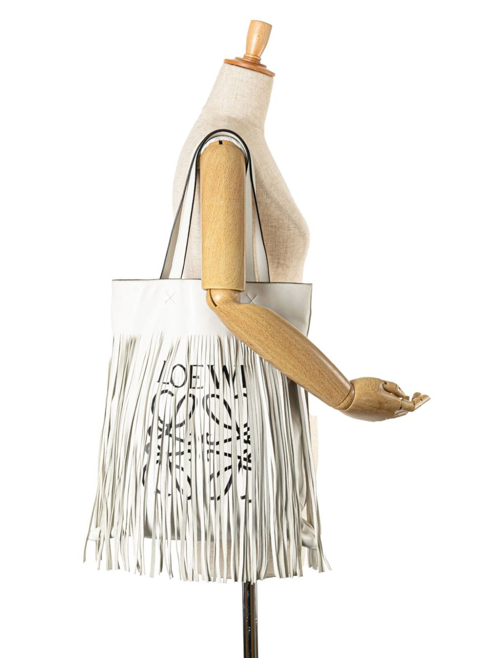 Loewe 2010-2023 Leather Vertical Logo Fringe tote bag Women