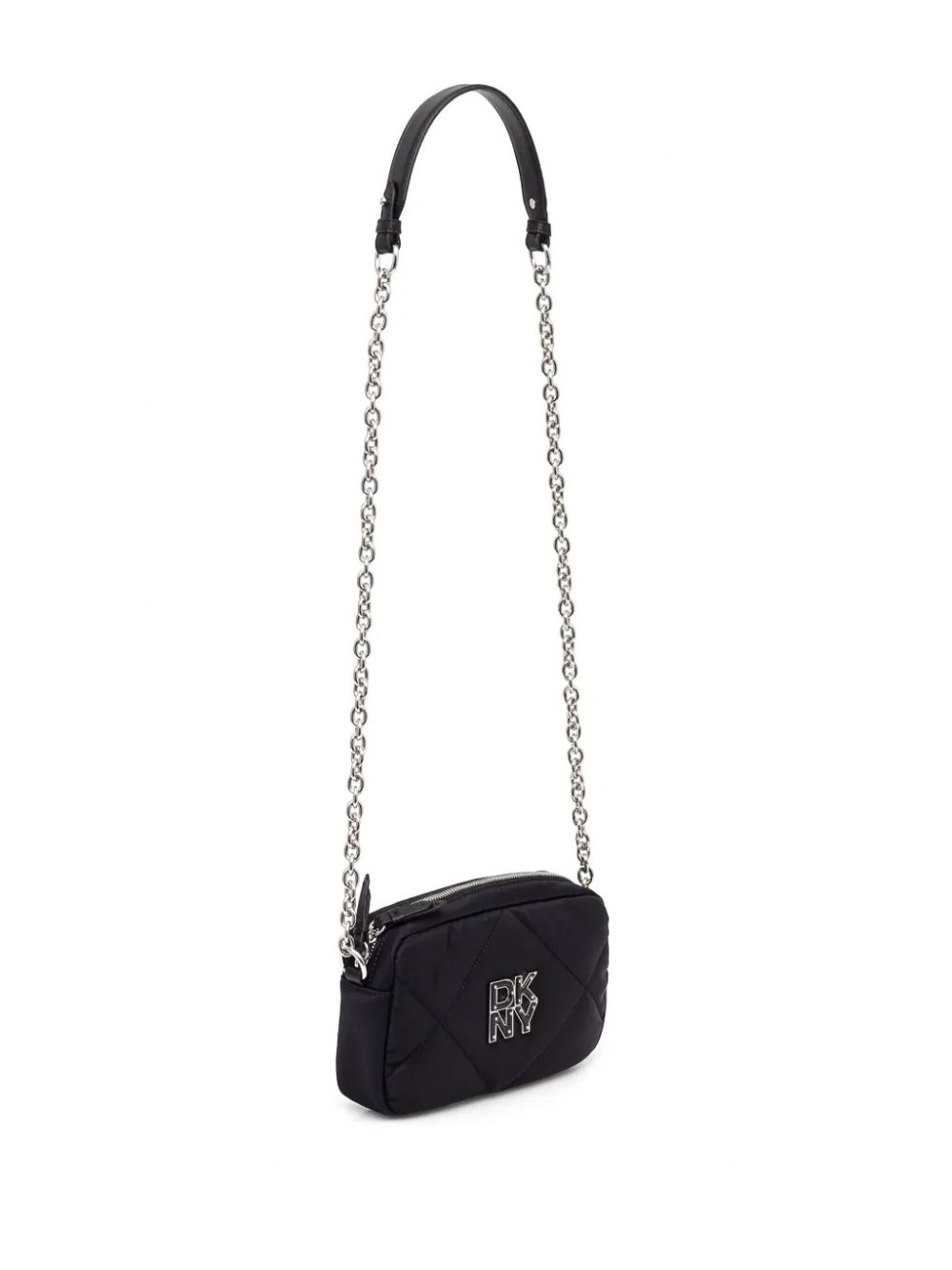 DKNY logo-plaque crossbody bag - Zwart