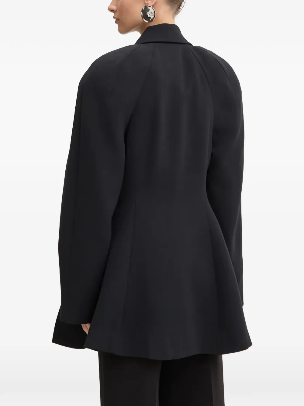  Stine Goya Oversized-shoulder Button Coat - Black 
