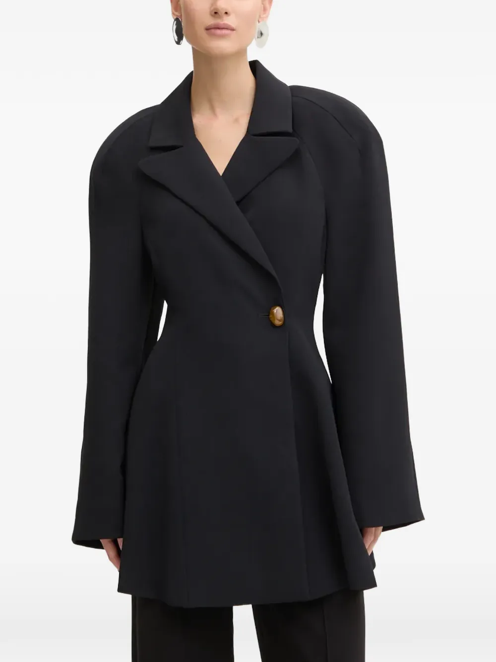 Stine Goya Cappotto con spalle oversize - Nero
