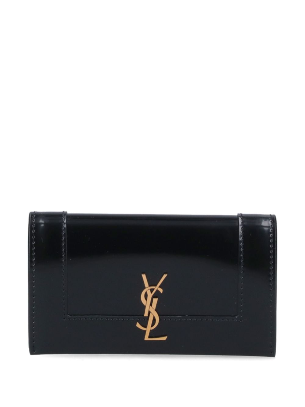 Saint Laurent Cassandre Wallet In Black