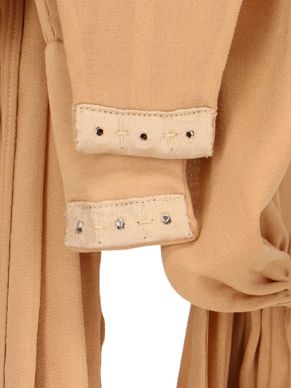Saint Laurent Zijden body met gekruiste bandjes Beige