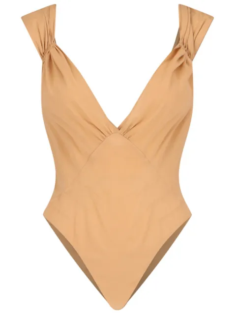 Saint Laurent cross-back silk bodysuit