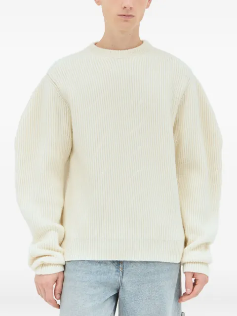 Jil Sander ribbed balloon-sleeve wool sweater