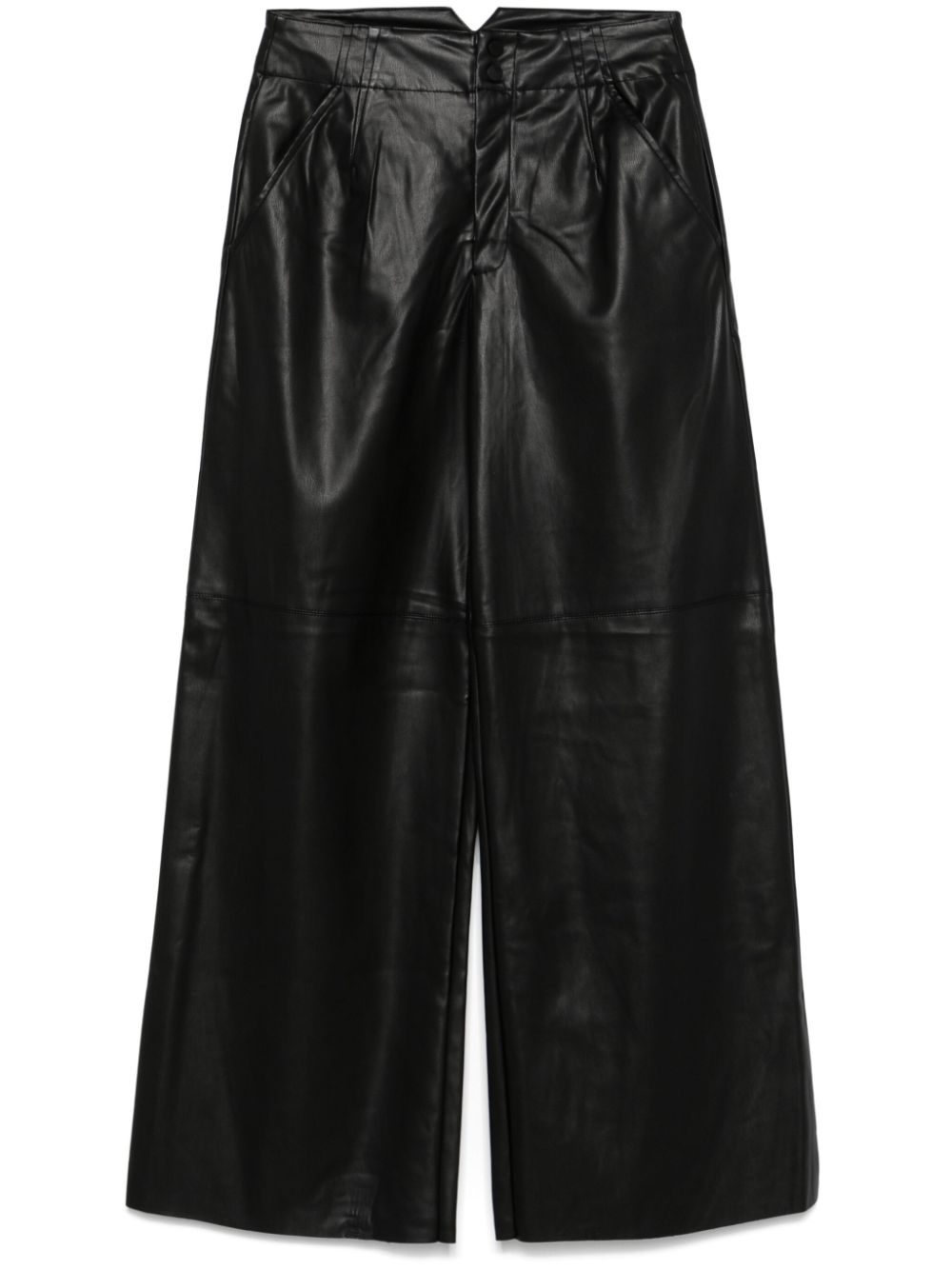 DKNY faux-leather wide-leg trousers – Black