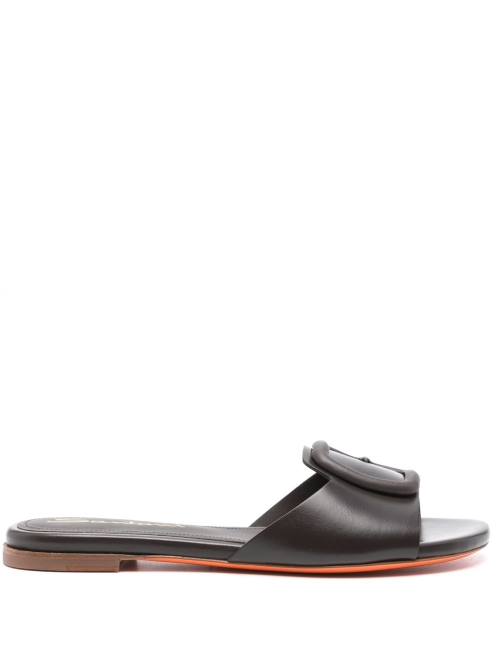 Santoni decorative-buckle slides Brown