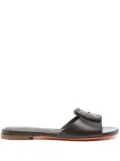 Santoni decorative-buckle slides - Brown