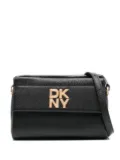 DKNY logo-lettering cross body bag - Black