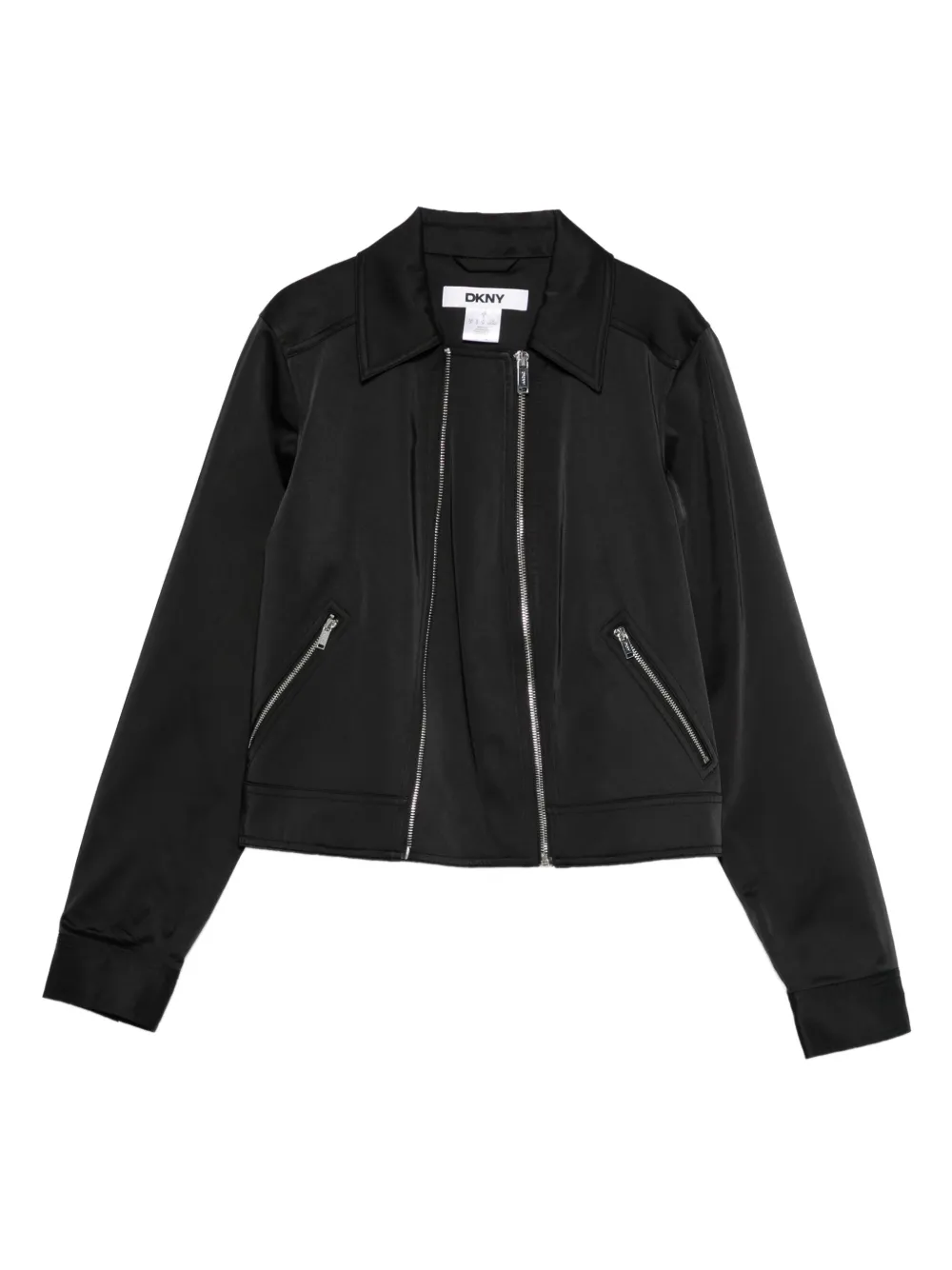 Dkny Zip-front Jacket In Black
