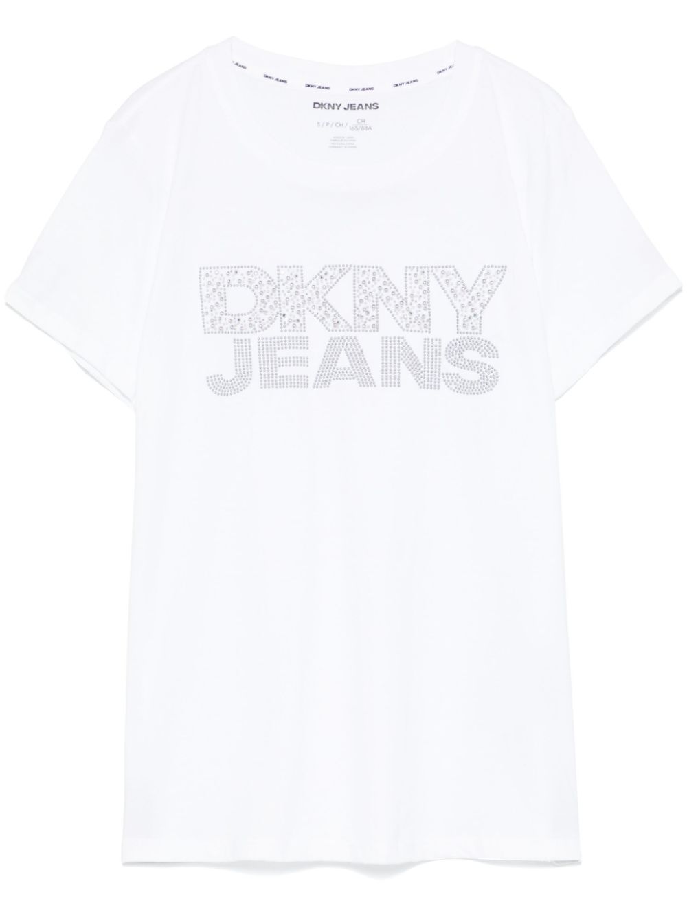 DKNY T-shirt met logo van studs Wit