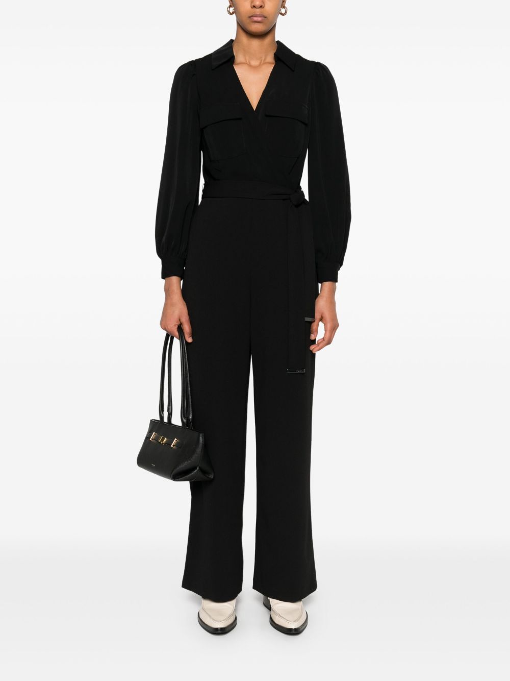 DKNY Jumpsuit met bisschopmouwen - Zwart