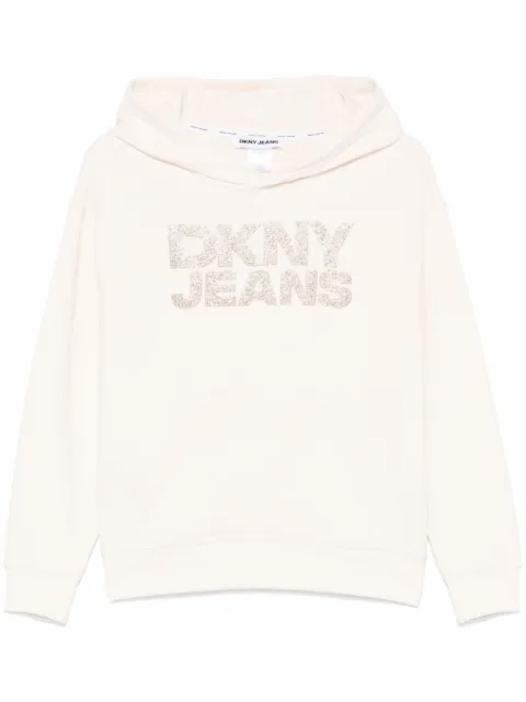 DKNY rhinestone-logo hoodie
