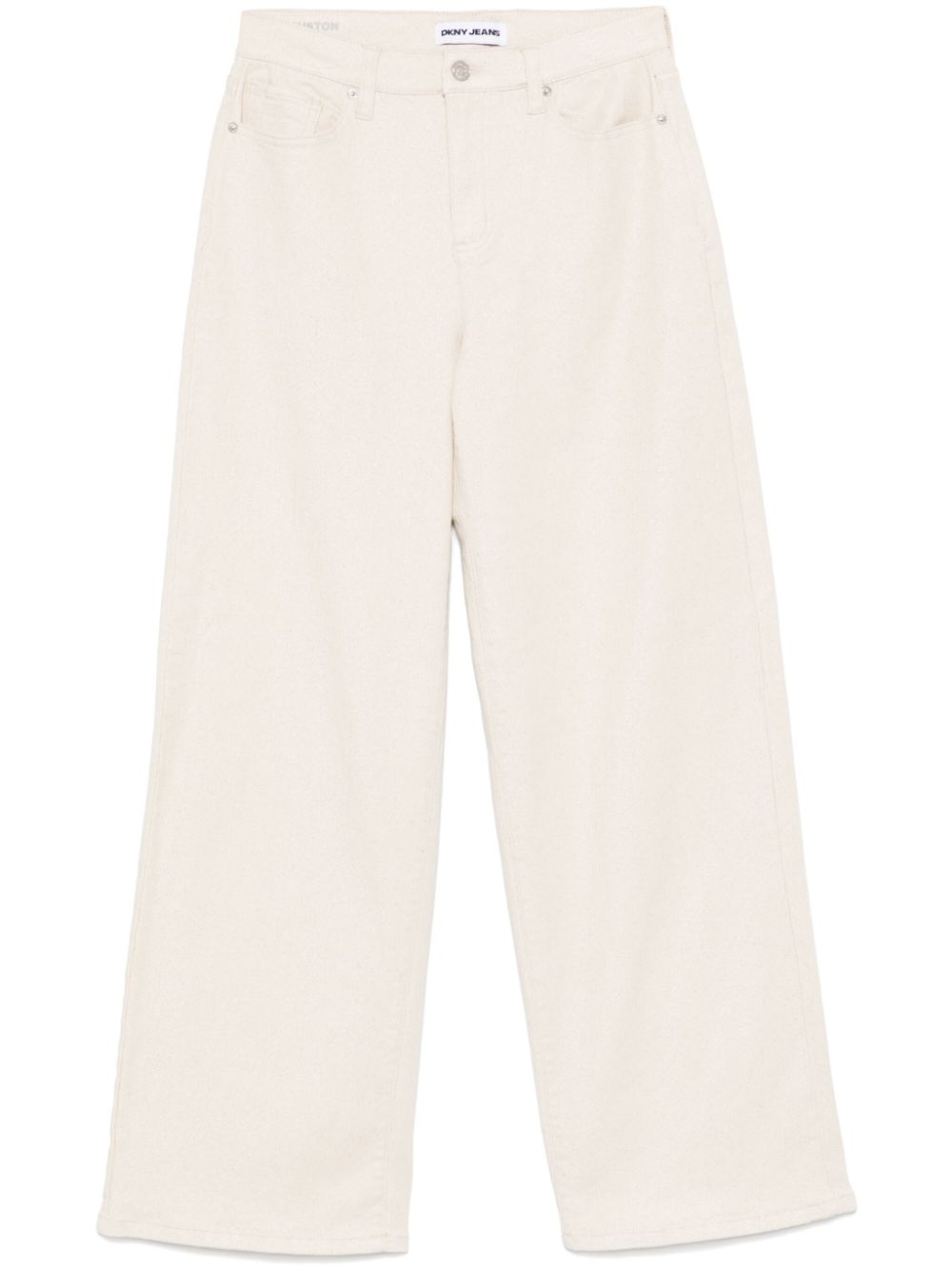 DKNY High waist jeans met metallic coating Beige