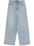 DKNY stud-embellished wide-leg jeans - Blue