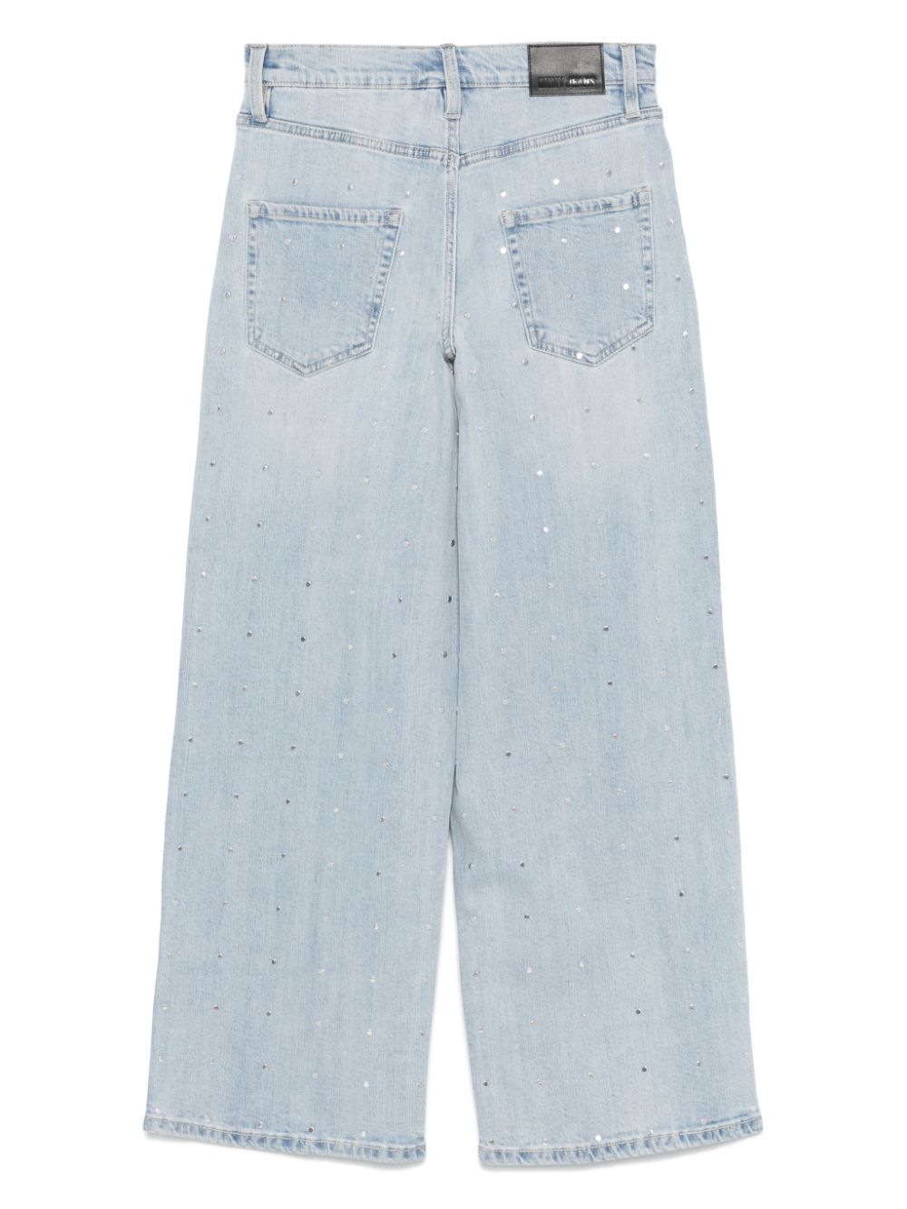 DKNY stud-embellished wide-leg jeans - Blue