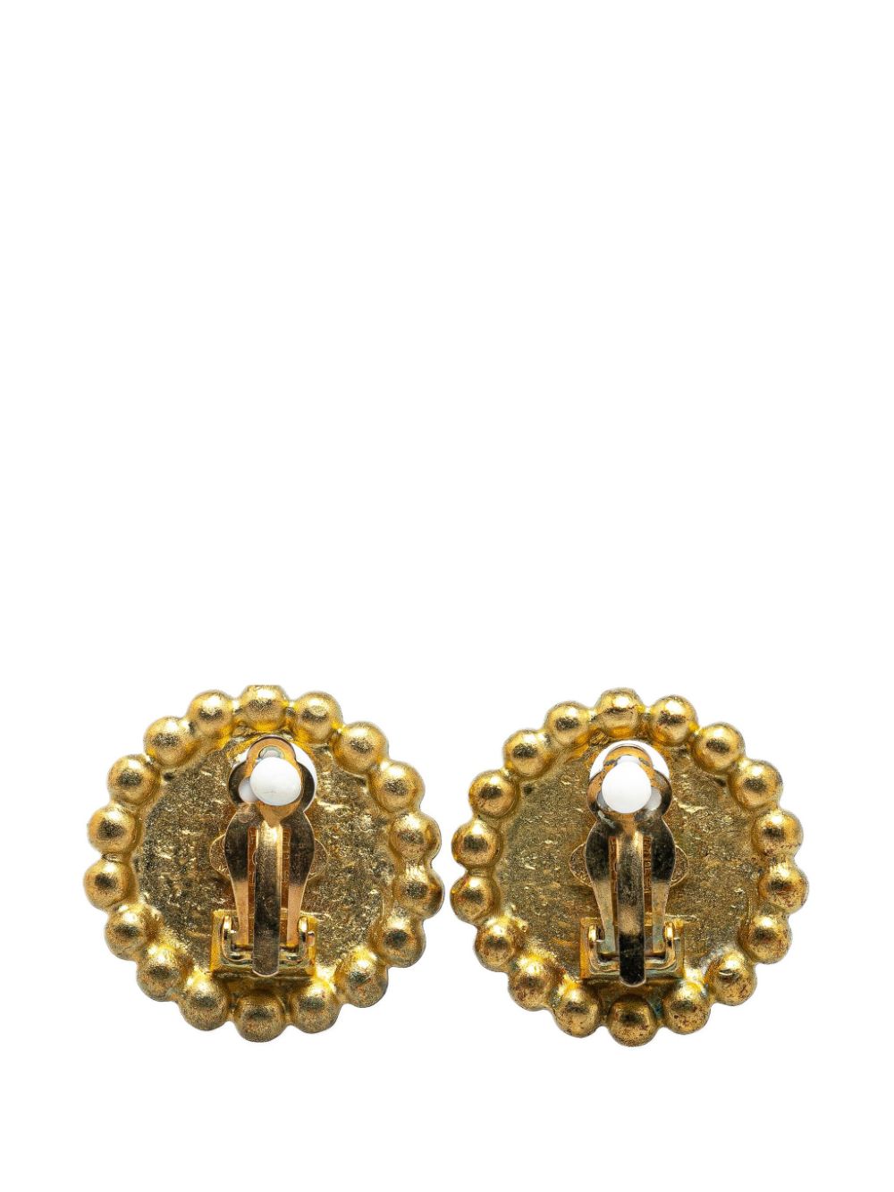 CHANEL Pre-Owned 1995 Gold Plated CC Clip On costume earrings - Goud