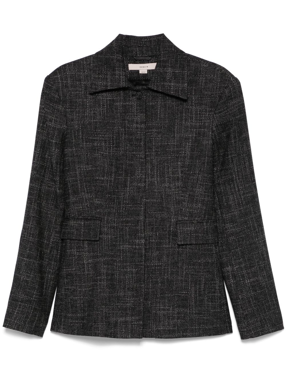 REMAIN Tweed blazer Zwart