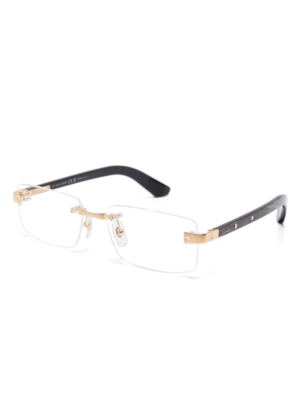 Cartier Eyewear Bril met rechthoekig montuur - Zwart