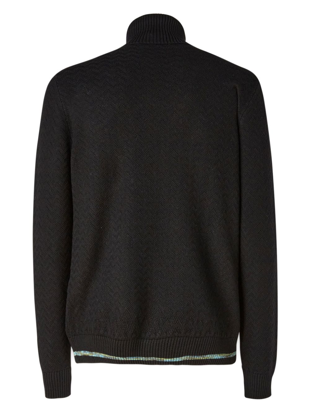 Missoni patchwork roll-neck sweater - Zwart