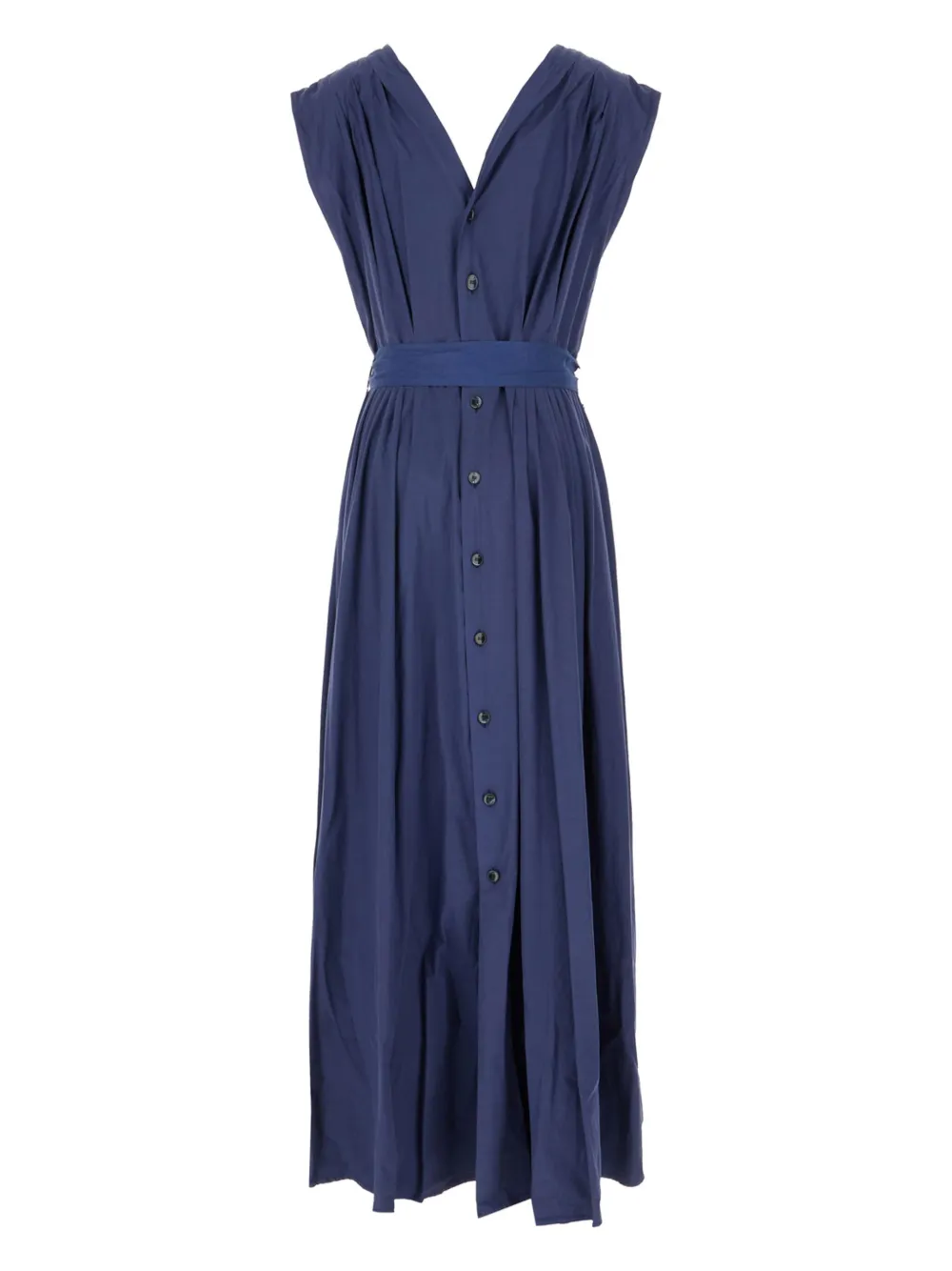 Malo belted midi dress - Blauw