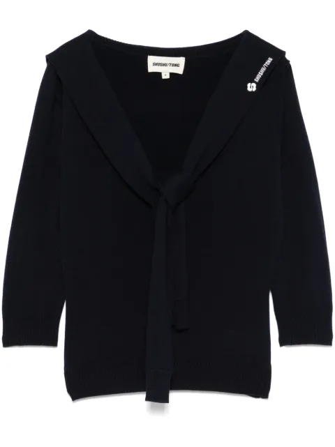 SHUSHU/TONG tie-fastening sweater