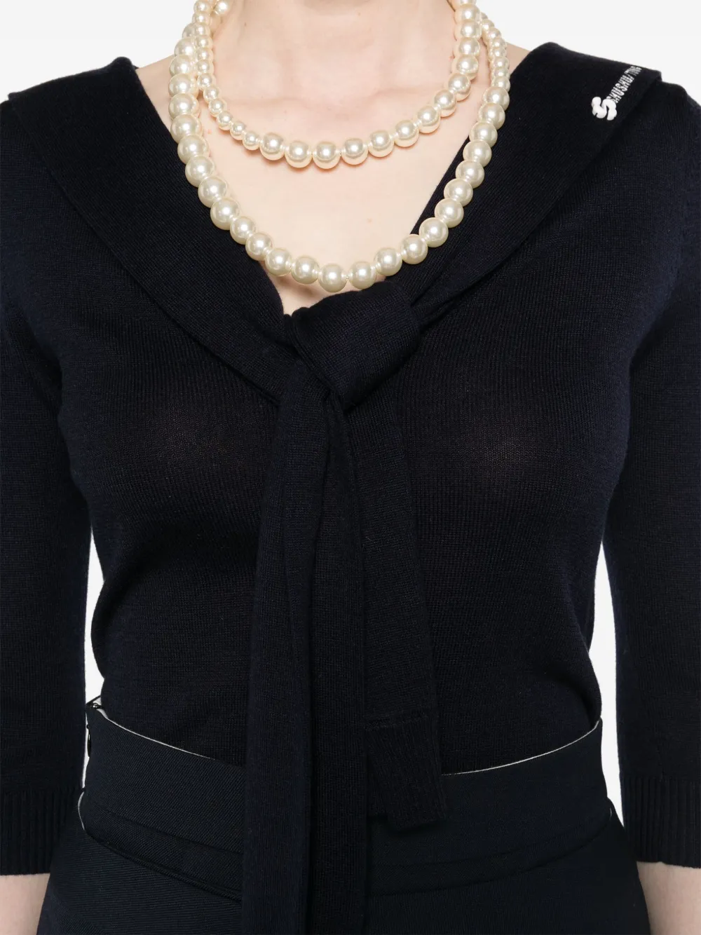 Shop Shushu-tong Tie-fastening Sweater In Blue