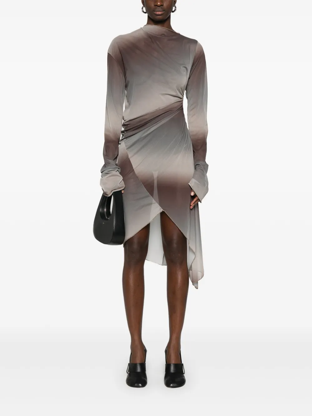 jadecropper Jade Cropper Gedrapeerde mini-jurk met gedraaid detail - Beige