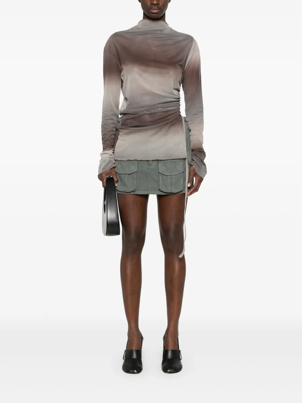 Jade Cropper Top met gedrapeerde mouwen - Beige