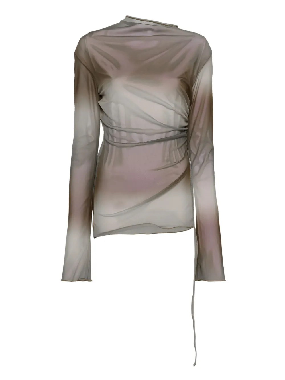 Jade Cropper draped long-sleeve top | Neutrals | Image 1