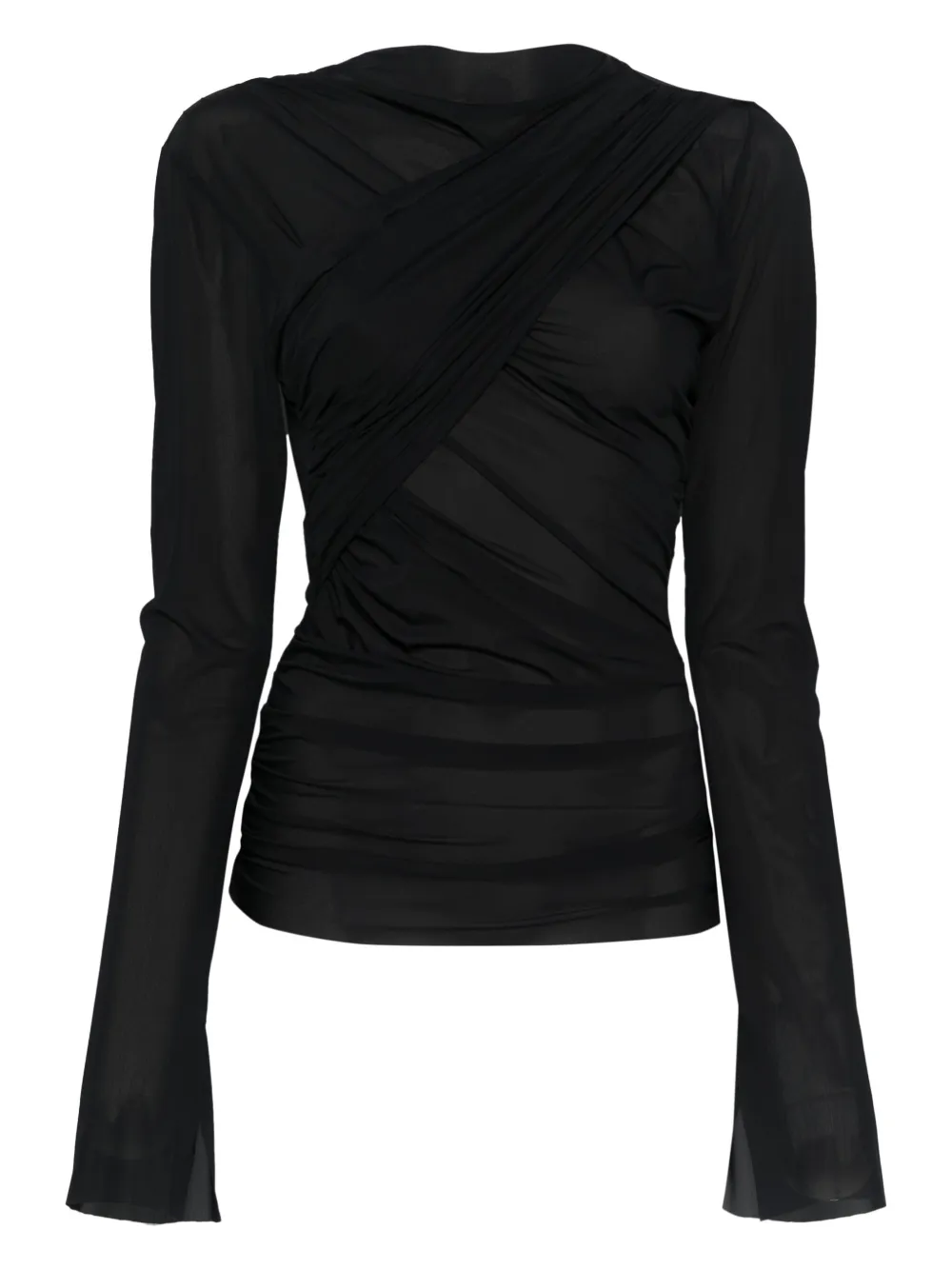Jade Cropper top drapeado | negro | Image 1