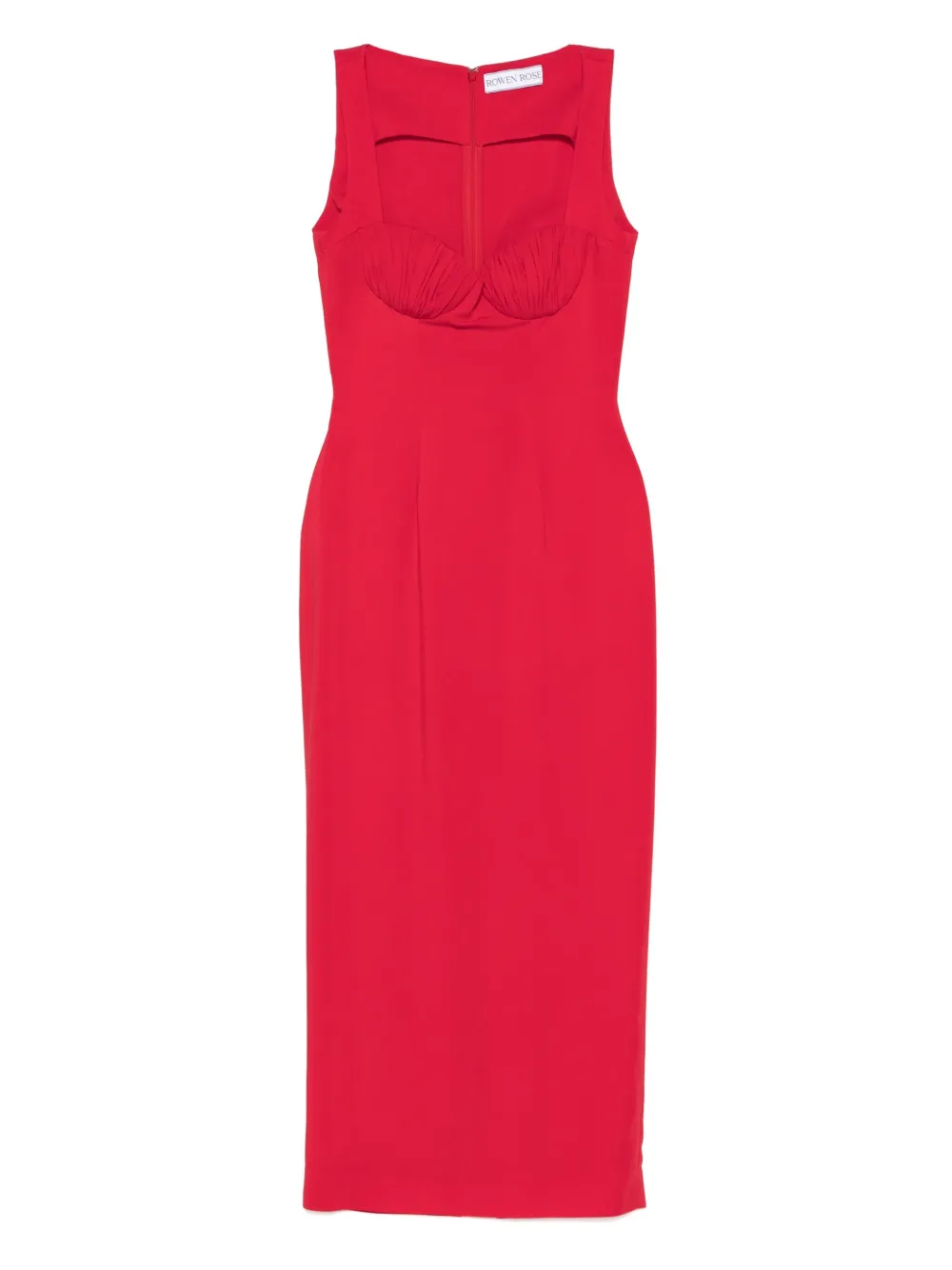ROWEN ROSE GATHERED-DETAIL MAXI DRESS 