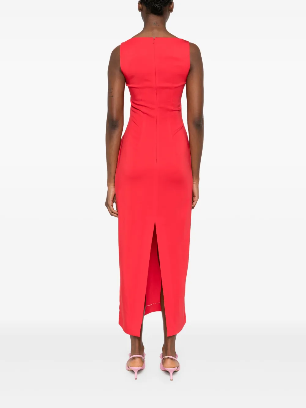 ROWEN ROSE GATHERED-DETAIL MAXI DRESS 